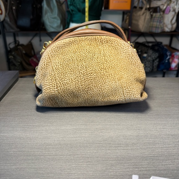 Borbonese Tan and Brown Quail Suede and Leather Women's Bag - Picture 6 of 11